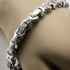 14k white gold over sterling silver bracelet
